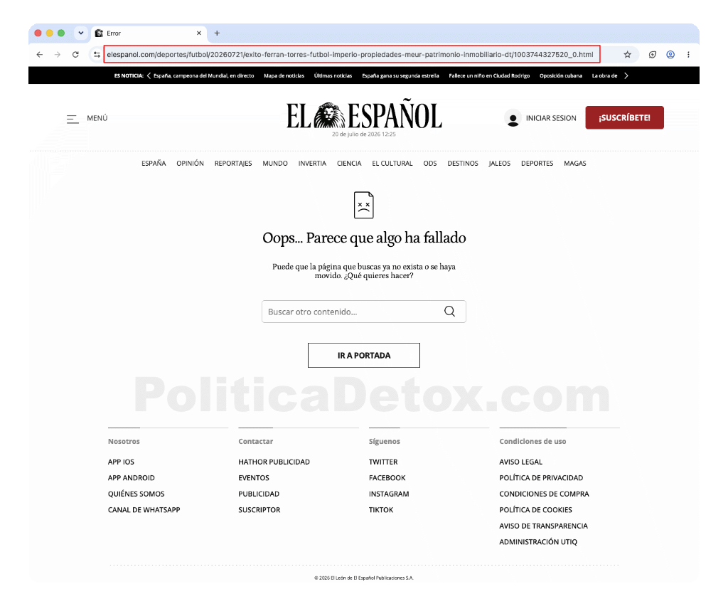 El espanol 20 propiedades ferran torres error