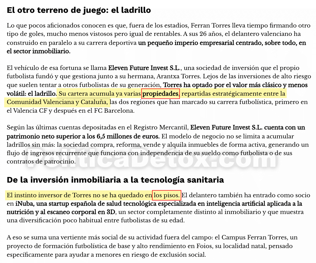 Ferran torres forbes propiedades pisos