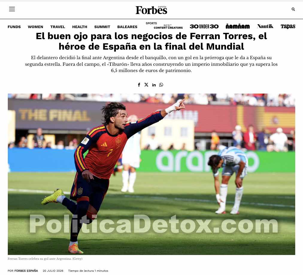 Forbes ferran torres 20 julio